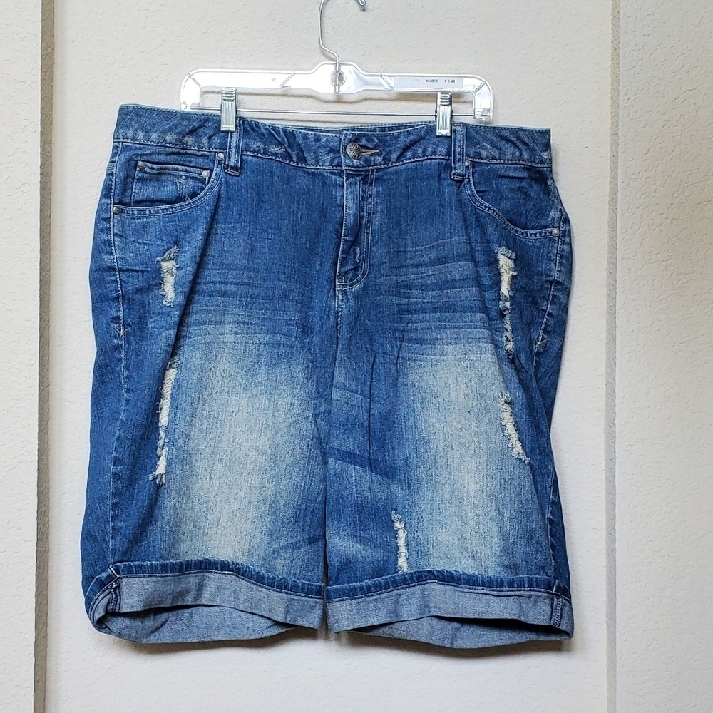 Lane Bryant distressed shorts plus size